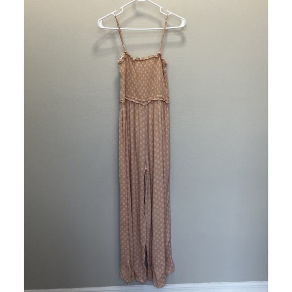 Kiwi + Punch | Light Coral Boho Graphic Print Pantsuit Romper Medium Palazzo - Picture 5 of 5